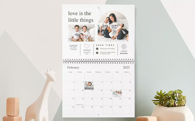 One Two or Five 8x11 or 12x12 Personalized 12 Month Wall Calendars