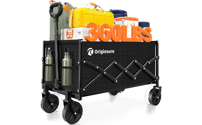 Originsure Lightweight Portable Heavy Duty Folding Beach Wagons with Wheels