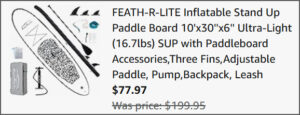 Paddle Board at Checkout