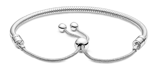 Pandora Moments Cubic Zirconia Snake Chain Slider Bracelet