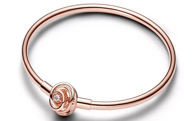 Pandora Moments Rose Gold Encircled Clasp Bangle