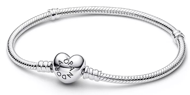 Pandora Sterling Silver Moments Heart Clasp Snake Chain Bracelet