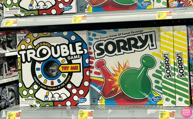 Pop O Matic Trouble Kids Board Game and Sorry Kids Board Game