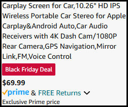 Portable Carplay Screen Order Summary