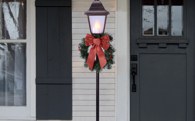 Pre Lit Battery Operated Christmas Lamp Post