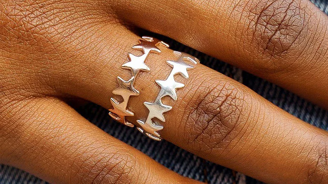 Pura Vida Rose Gold Seeing Stars Band Ring