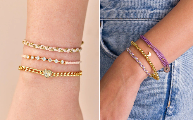 Pura Vida The Heart Sparkle and The Mini Moon Bracelet Packs