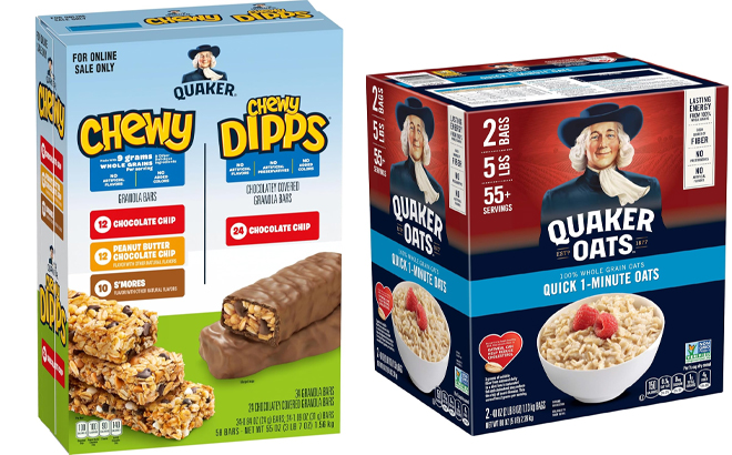 Quaker Chewy Granola Bars and Quaker Quick 1 Minute Oatmeal