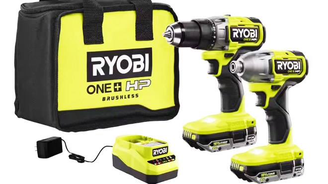 RYOBI ONE Brushless Cordless Drill Driver Impact Driver Kit