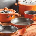 Rachael Ray Aluminum Nonstick 11 Pc Cookware Set in Orange Color