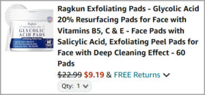 Ragkun Exfoliating Pads at Checkout