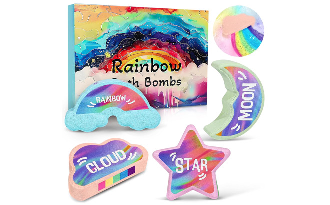 Rainbow Bath Bombs for Kids