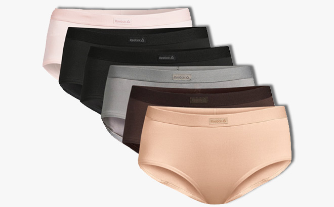 Reebok Womens Sport Hipster Panties 6 Pack