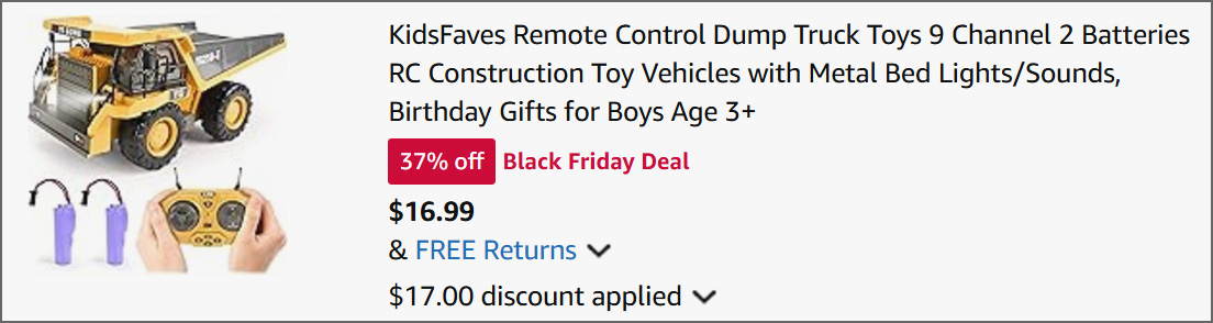 Remote Control Dump Truck Toy at Checkout