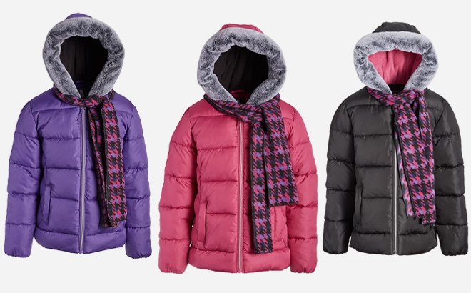 S Rothschild CO Girls Hooded Puffer Jackets