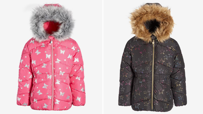 S Rothschild CO Toddler Girls Foil Quilted Puffer Coats