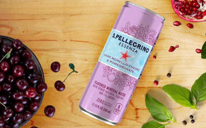 S Pellegrino Essenza Dark Morello Cherry Pomegranate Flavored Mineral Water