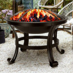 Segmart Round Fire Pit on the Ground