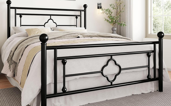 Sha Cerlin 14 Inches Queen Size Metal Platform Bed Frame