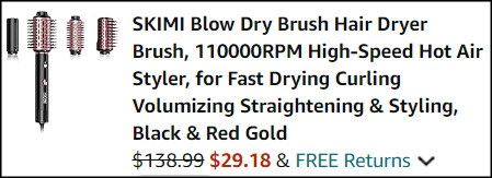 Skimi Hair Dryer Brush Checkout