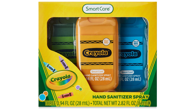 Smart Care Crayola Hand Sanitizer Spray 3 pk Box