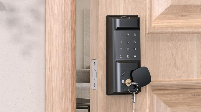 Smart Deadbolt Lock on a Door