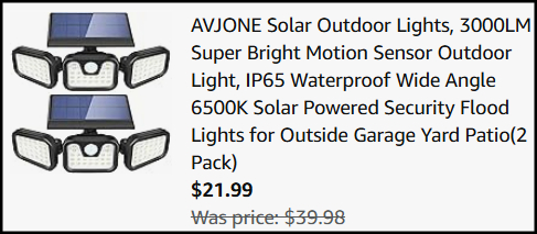 Solar Outdoor Lights Checkout