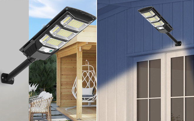 Solar Street Lights Outdoor 2 Pack