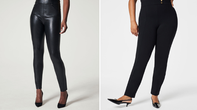 Spanx Leather Like Ankle Skinny Pant and Spanx The Perfect Pant Button Tapered Ankle