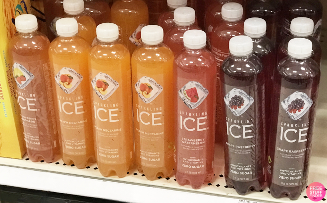 Sparkling Ice Sparkling Water Bottles on Shelf