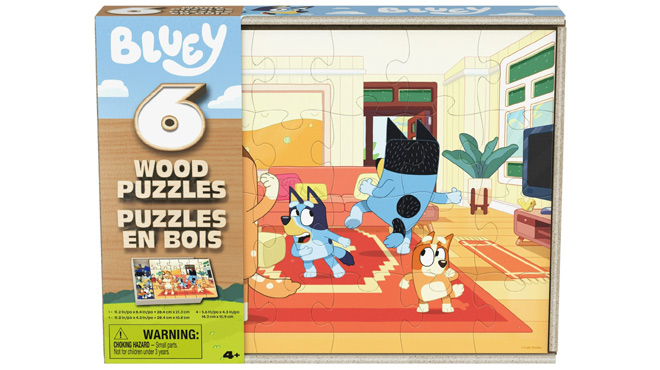 Spin Master Bluey 6 Wood Jigsaw Puzzles