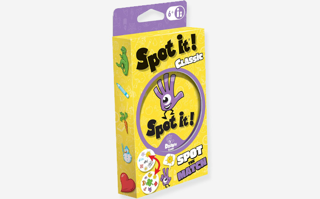 Spot It Classic Card Game on a Light Gray Background