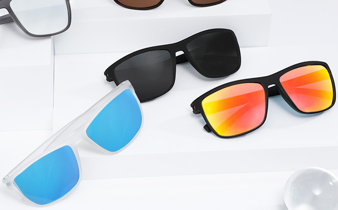 Square Polarized Sunglasses 3 Pack