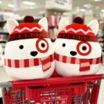 Squishmallows 12 Inch Bullseye Plushes on a Cart