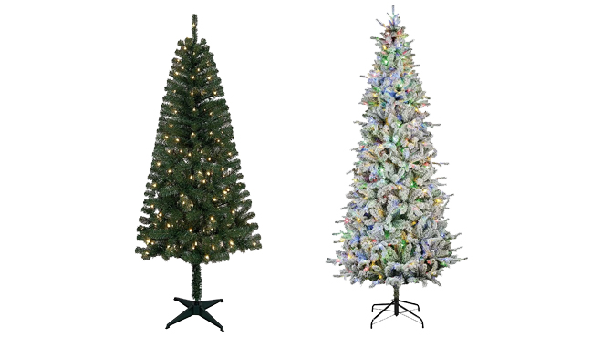 St Nicholas Square 6 ft Pre Lit Artificial Christmas Tree and Everlands 7 5 ft LED Artificial Christmas Tree