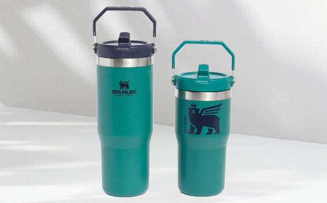 Stanley Flip Straw Tumbler Set on a Table