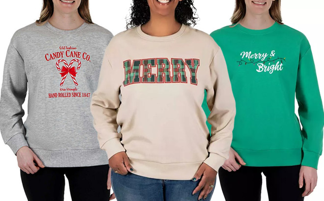 State of Mine Womens Holiday Sweatshirt in 3 Different Styles