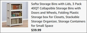 Storage Bins at Checkout