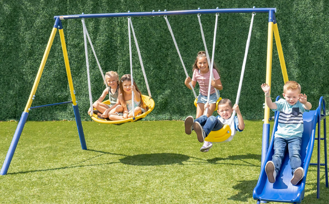 Super Saucer Metal Swing Set