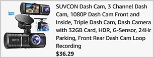 Suvcon Triple Dash Cam Screenshot