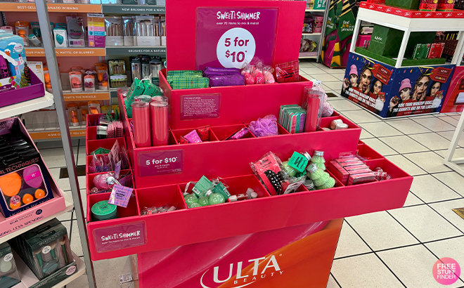 Sweet and Shimmer 5 for 10 Display at ULTA