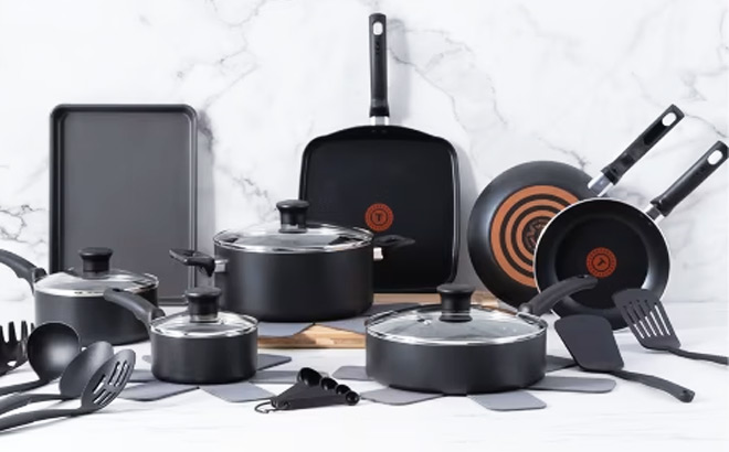 T Fal 22 Piece Cookware Set