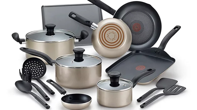 T Fal Aluminum 16 Pc Nonstick Cookware Set