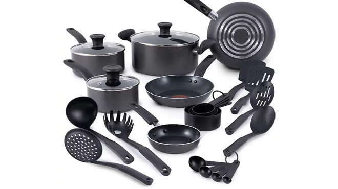 T Fal Aluminum Nonstick 18 Pc Cookware Set