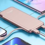 TG90° 10000mah Power Bank with Built in AC Wall Plug Charging Four Phones