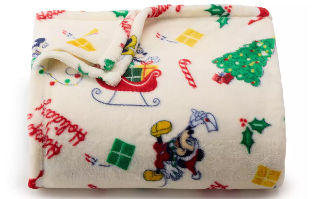 The Big One Disney Holiday Plush Throw Holiday Mickey