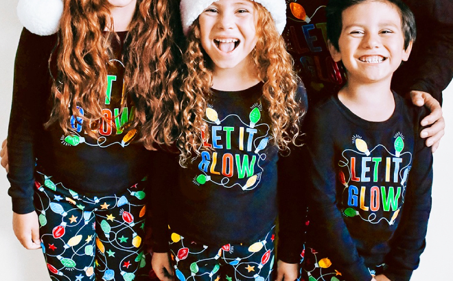 The Childrens Place Kids Matching Christmas Pajamas Let It Glow