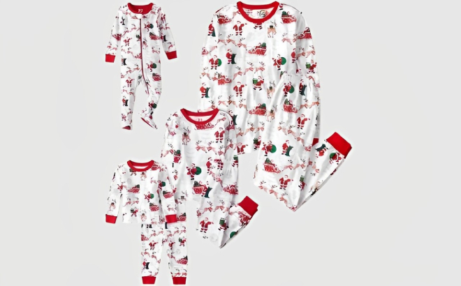 The Childrens Place Matching Christmas Pajamas Santa Sleds