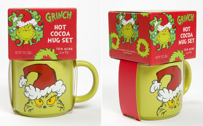 The Grinch Dr Seuss Christmas Mug and Hot Cocoa Gift Set