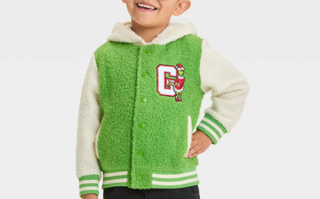 The Grinch Toddler Boys Teddy Backed Cozy Zip Up Hoodie